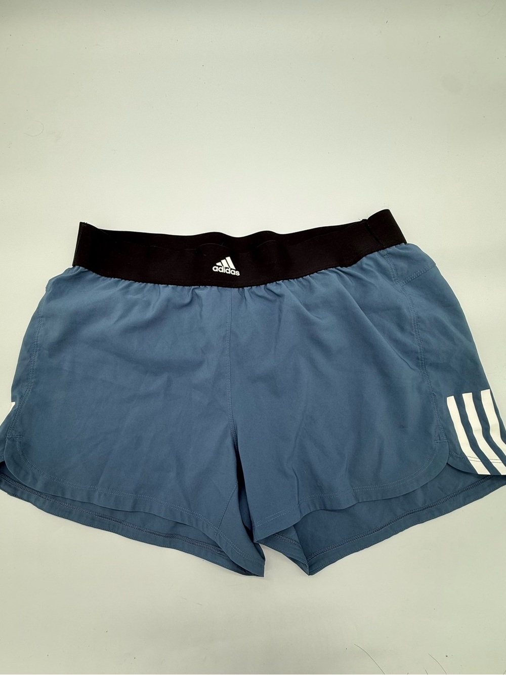 adidas Women's Slate Blue Athletic Shorts with Black Waistband